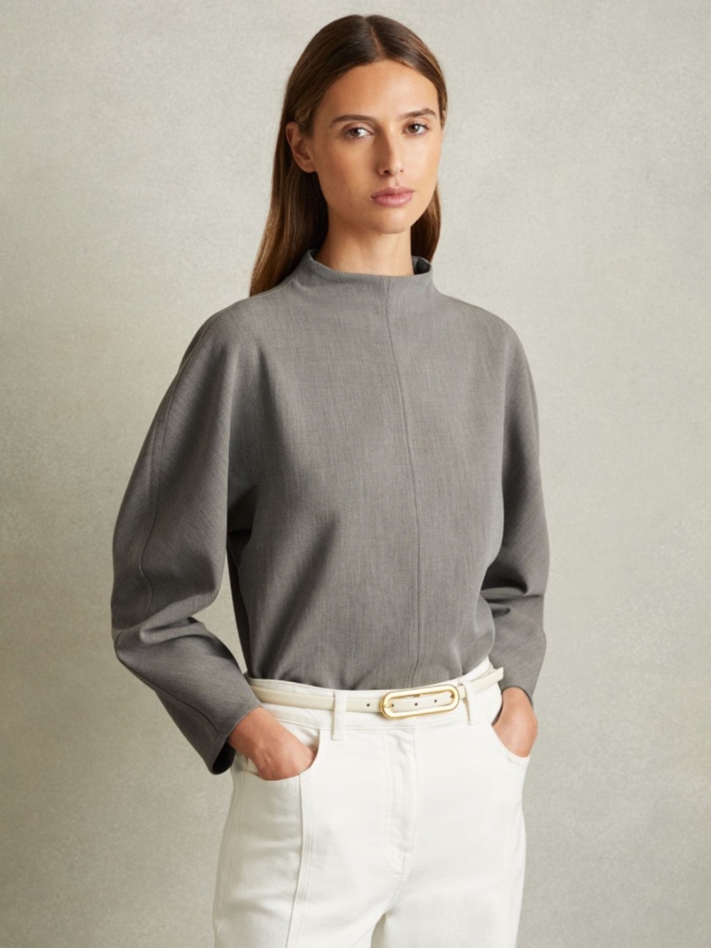 [Like New] Reiss "Markari" High-Neck Structural Top, Sz 6